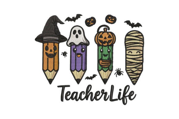 Halloween Teacher Life Embroidery Review