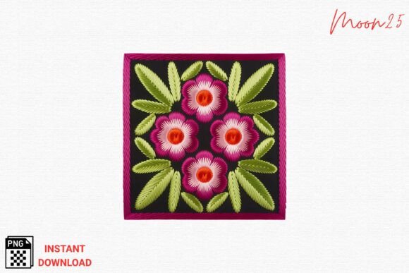 Review: Colorful Floral Square Embroidery PNG for Craft Fairs