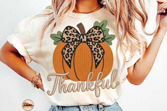Review: Faux Embroidery Preppy Pumpkin Shirt Png