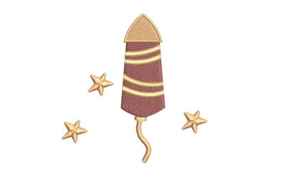 Review: Festive Firework Rocket and Stars Embroidery Design