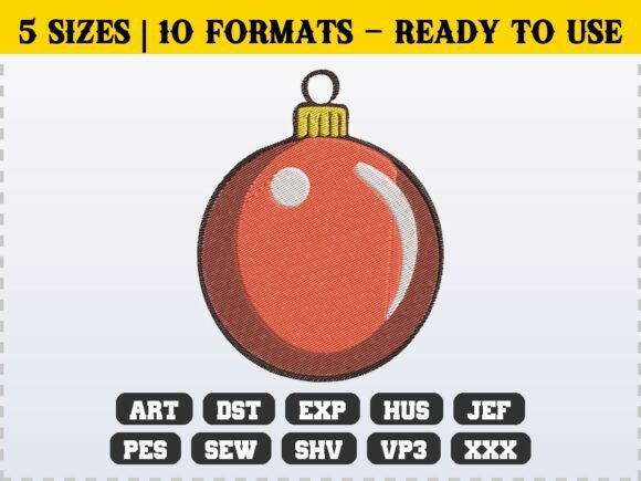 Review: Red Christmas Bauble Embroidery Design