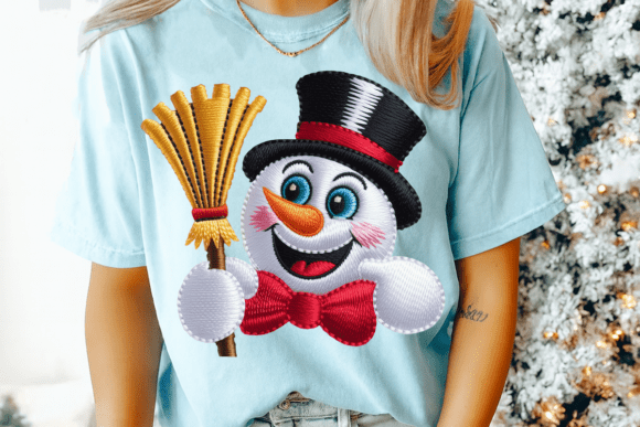 Review: Tufted Embroidery Snowman with Broom Png