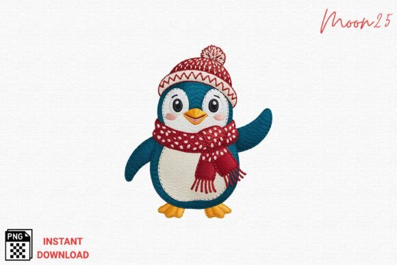 Review: Winter Penguin Embroidery PNG for Holiday Crafts