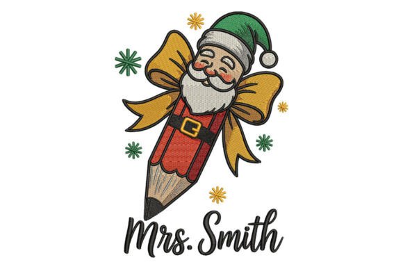 Santa Pencil with Bow Embroidery Review
