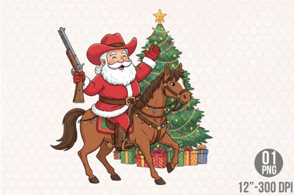 Santa Riding Horse Cowboy Embroidery Review